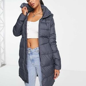 The North Face Women's Black Long Down Quilted Puffer Coat with Removable Hood